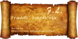Frankó Lukrécia névjegykártya